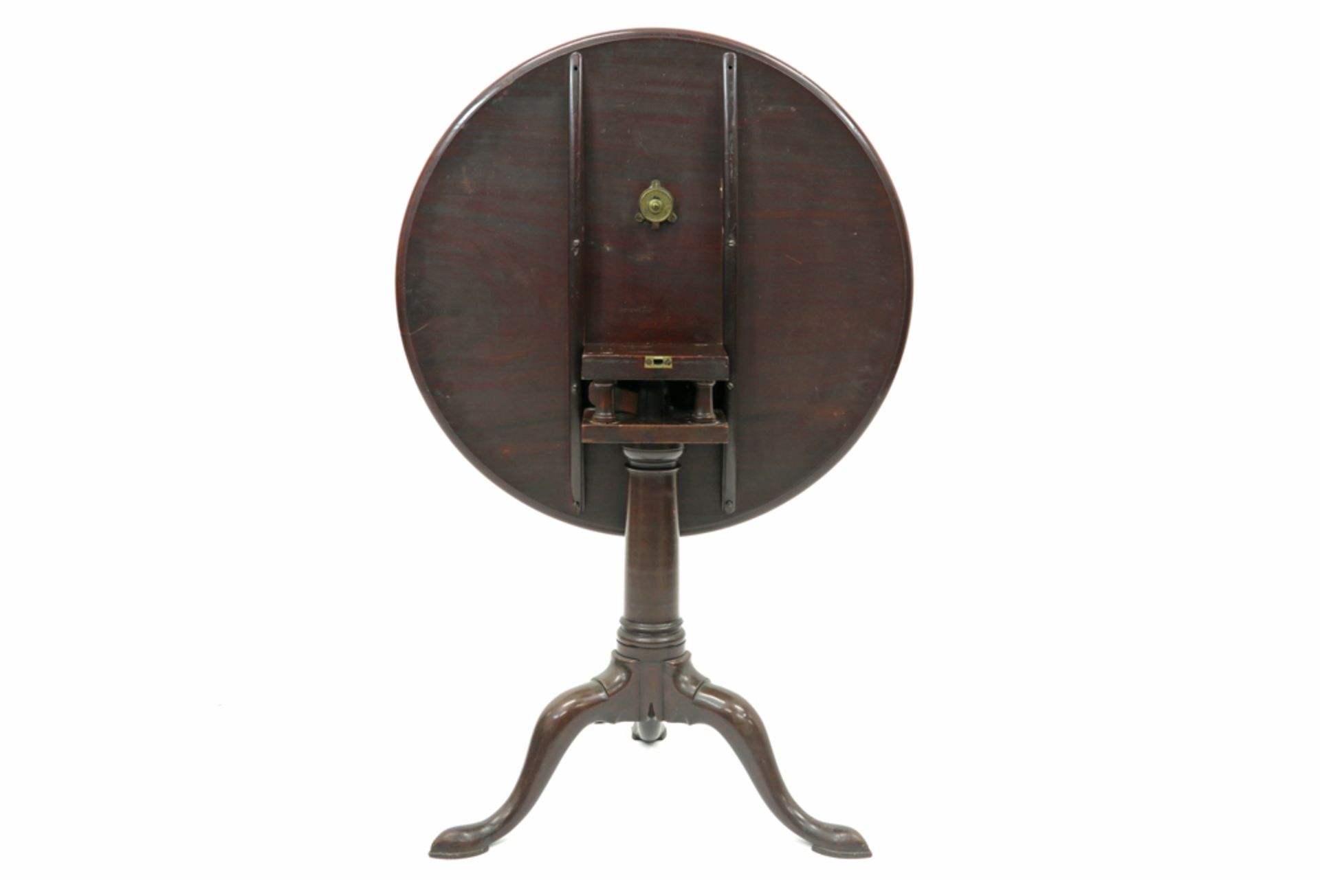18th Cent. "bird's cage tip-up" table in mahogany || Achttiende eeuwse Engelse zgn "bird's cage - Bild 2 aus 2