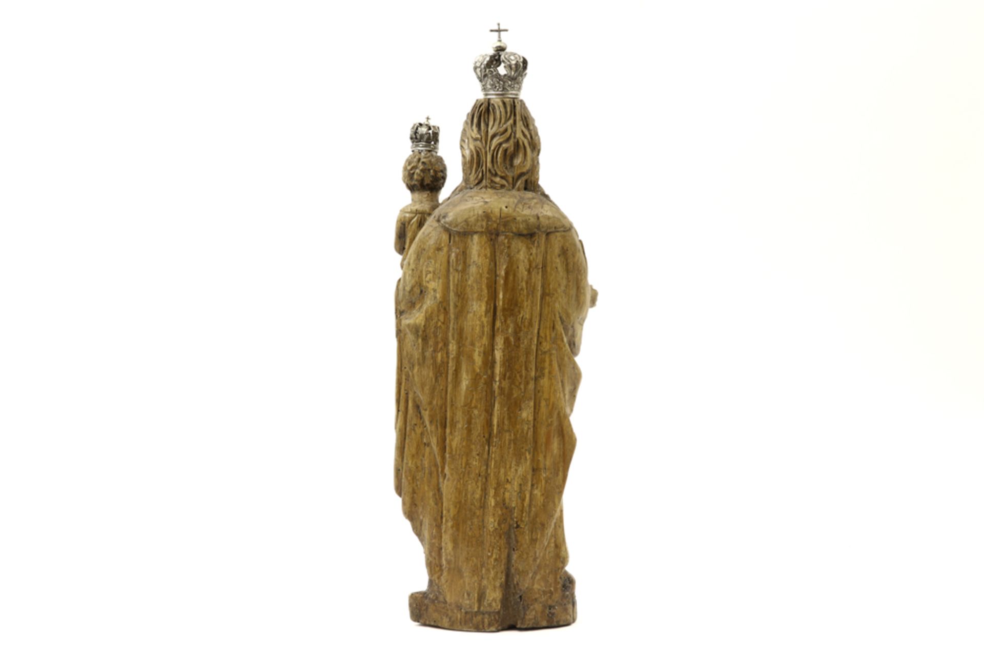 16th/17th Cent. Flemish "Holy Mary with Child" sculpture from Malines - with two silver crowns || - Bild 4 aus 4