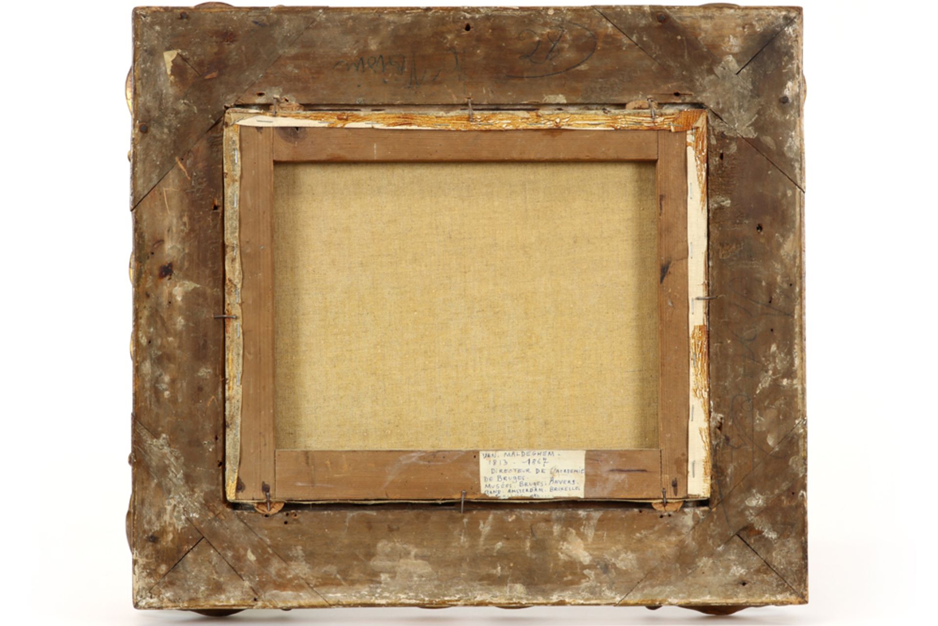 19th Cent. Belgian oil on canvas by Eugène Van Maldeghem (with remains of signature) || VAN - Image 4 of 4