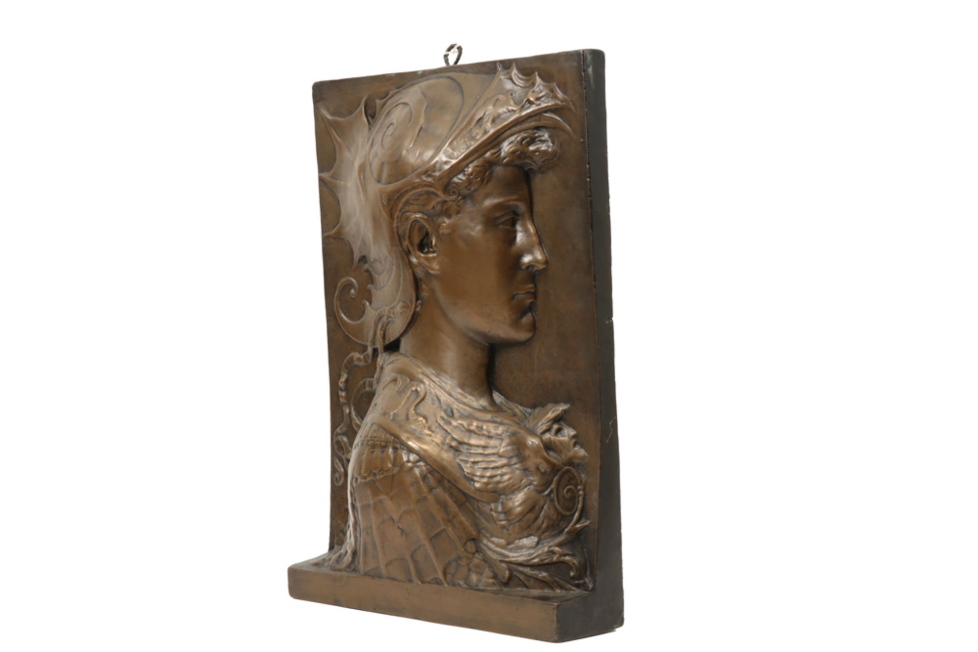 Fernand Khnoppf signed sculpture (electrotyped wax) with the depiciton of a bust of a godess || - Image 2 of 3