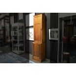 antique English cabinet in mahogany with a one door top hiding 24 (sorting) boxes, each with a