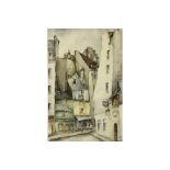 20th Cent. mixed media with a view of Paris - illegibly signed || AUGUBEWICH EUGENE (?) werk in
