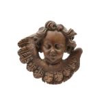 antique oak "Cupid's head" sculpture || Antieke houtsculptuur : "Engelenkopje" - hoogte en breedte :