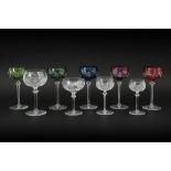 Belgian set of 106 glasses in crystal VSL || 106-delig glasservies in deels gekleurd, deels