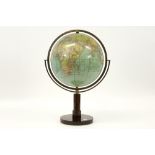 old Prof. Dr Krause marked globe on a mahogany stand with compass || PROF. DR KRAUSE oude