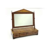 antique English neoclassical powder cabinet in mahogany and burr wood with a psyché-mirror with