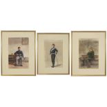 three Belgian gouaches - with the monogram of Léon Abry || ABRY LÉON (1857 - 1905) drie gouaches