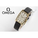 quite rare vintage Omega marked Curvex de Ville (cal. 620) wristwatch in yellow gold (18 carat) with