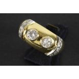 ring in yellow gold (18 carat)-brilliants with ca 0,70 carat of high quality brilliant cut