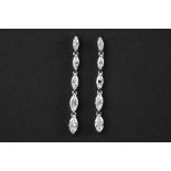 pair of elegant earrings in white gold (18 carat) with ca 2 carat of high quality marquise cut