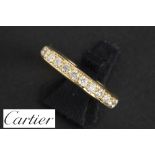 Cartier signed ring in yellow gold (18 carat) with ca 1,10 carat of very high quality brilliant