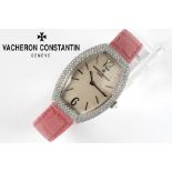 Vacheron-Constantin marked "Egérie" ladies' wristwatch in white gold (18 carat) with 2,32 carat of