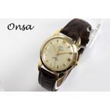 vintage automatic "Onsa" marked wristwatch yellow gold (18 carat) - ("anti magnetic en ressort