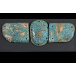 7th till 6th Cent. BC Ancient Egyptian Saitic period fragment of a breast ornament with a scarabee