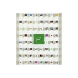 Damien Hirst : assemblage of the complete collection of match pouches and their central box of the