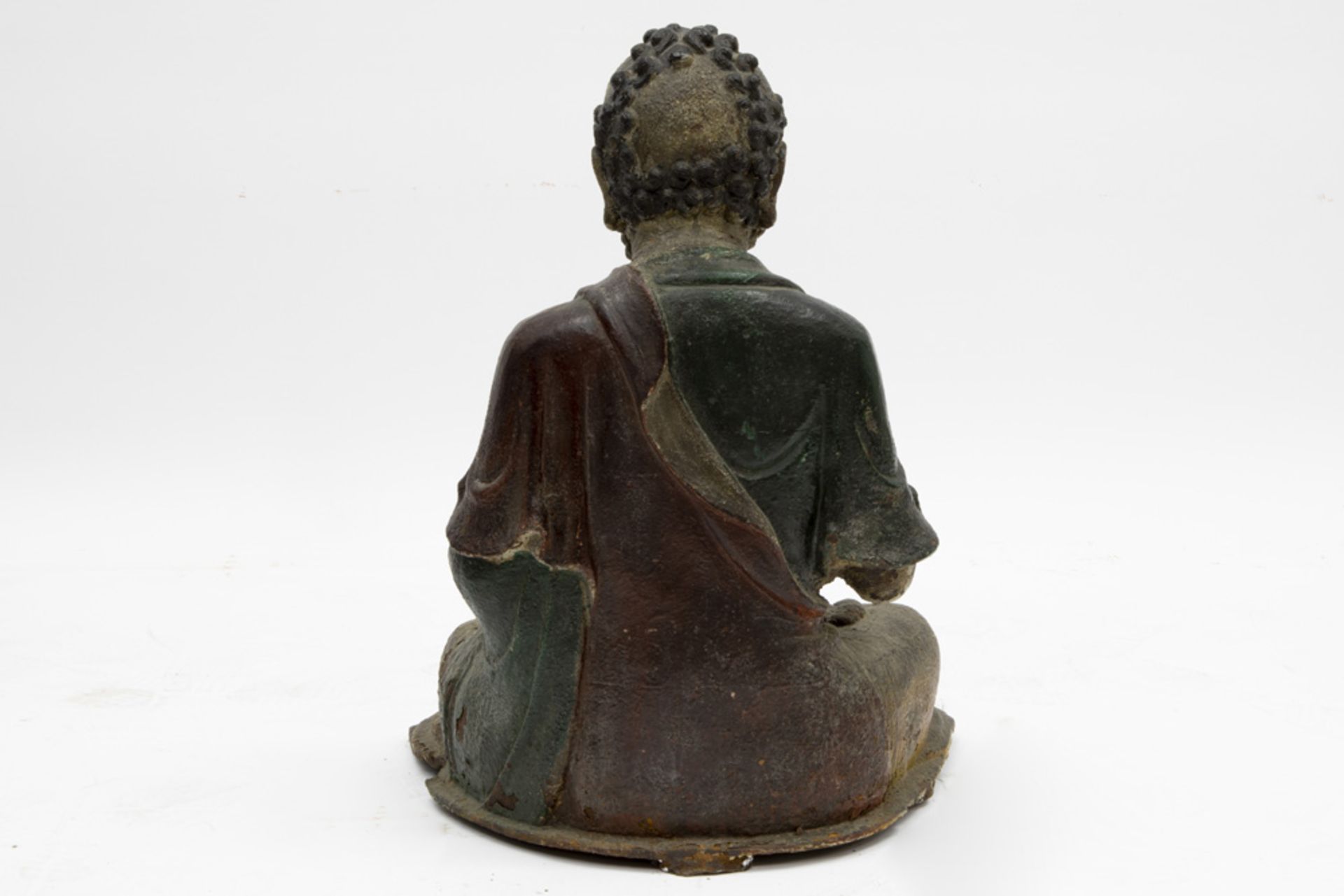 antique Chinese Qing dynasty "Lohan" sculpture in bronze || Antieke Chinese bronzen sculptuur - Image 4 of 4
