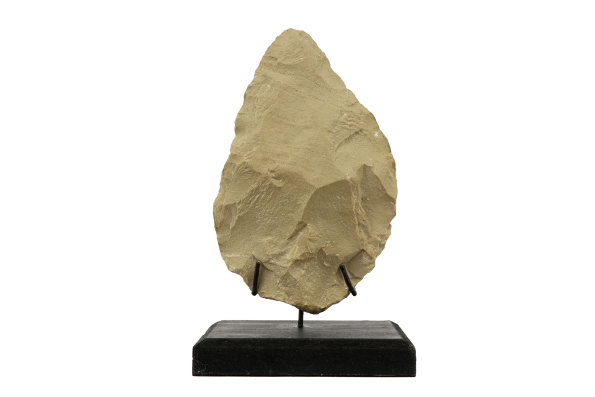 Archaeology from the Early Paleothic Age : rare two-sided stone hand ax dating between 300000 and
