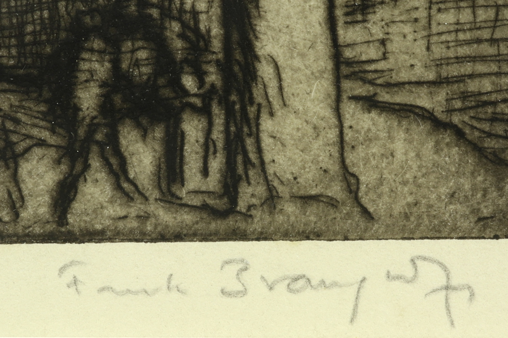 three Frank Brangwyn etchings - two are signed || BRANGWYN FRANK (1867 - 1956) drie etsen twee ervan - Image 8 of 8