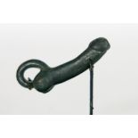 small 1st till 4th Cent. Ancient Rome phallus sculpture in bronze - possibility to get a certificate