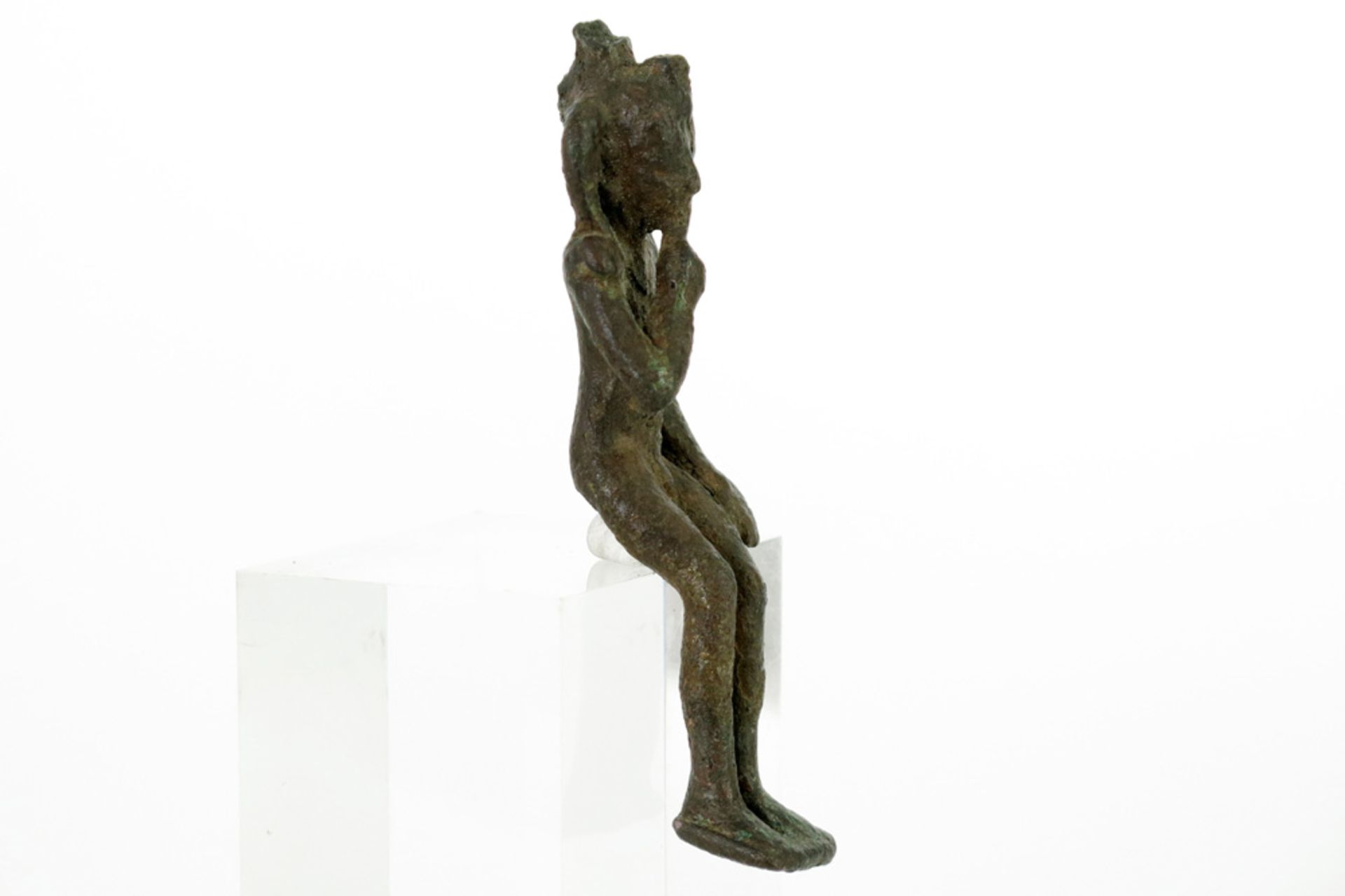 3th/2nd Cent. BC Ancient Egyptian "Hapocrates" sculpture in bronze with certificate - provenance : - Image 2 of 4