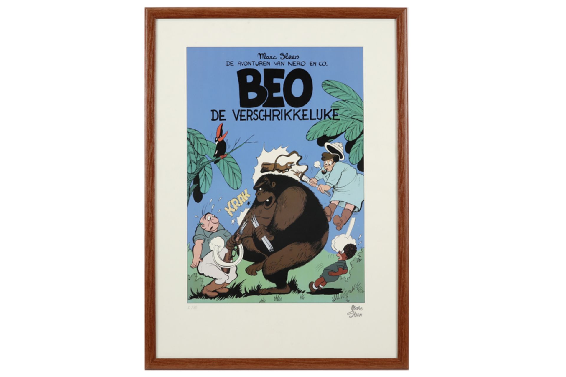 Marc Sleen signed lithograph after a drawing for "Beo the Terrible" from "The Adventures of Nero & - Bild 3 aus 3