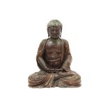 quite big antique Chinese Qing dynasty sculpture depicting Buddha || CHINA - QING-DYNASTIE (1644 -