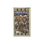 19th Cent. (or earlier) Persian miniature (with scriptures on the back) with the depiction of a