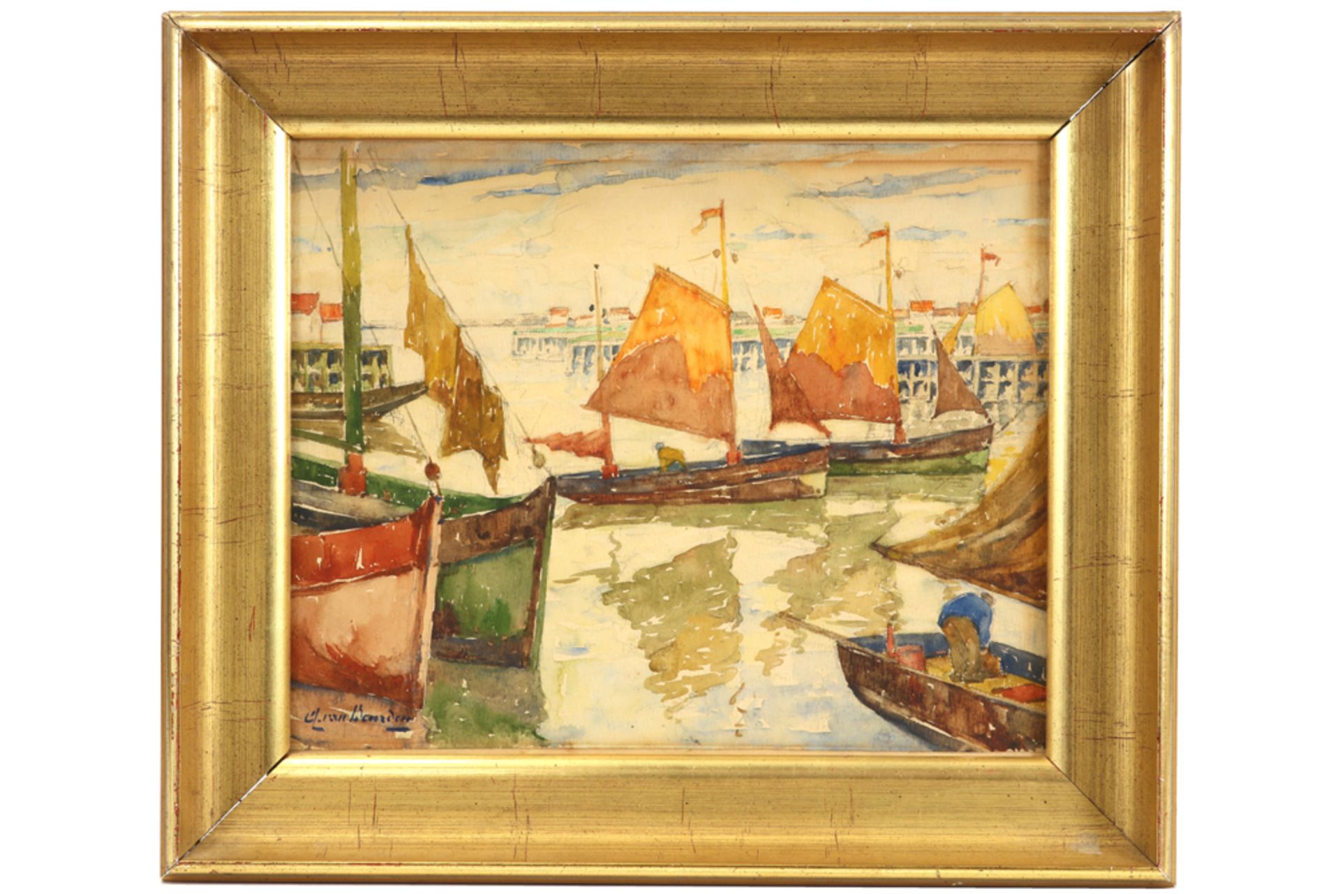 20th Cent. Belgain aquarelle - signed Alfons Van Beurden || VAN BEURDEN ALFONS (1878 - 1961) aquarel - Image 3 of 3