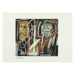 Basquiat print in colors - numbered and with a signature stamp and certificate by "Aviomar Italia