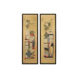 pair of Chinese "Still life" paintings || Paar Chinese schilderingen met stilleven - telkens : 140 x