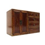 small antique Chinese cabinet || Antiek Chinees meubeltje met twee deuren en vijf laden - 38 x 56