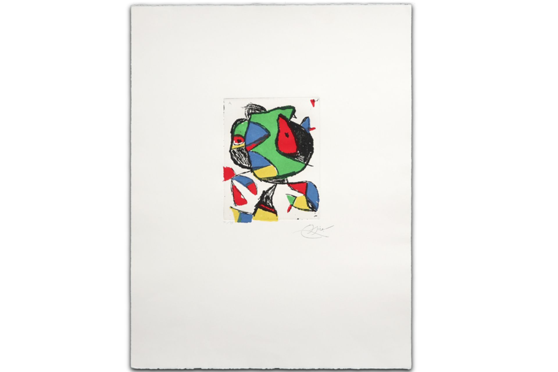 Joan Miro signed triptych "Barb I , II and III " engravings with carburundum in colors (on Emery - Image 5 of 11