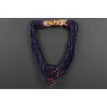 North-East Indian Naga necklace made of dark blue glass beads || NOORD-OOST INDIA typisch collier