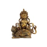 Tibeto-Nepalese vintage "Kubera" sculpture in gilded brass || Tibeto-Nepalese vintage sculptuur in