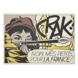 Roy Lichtenstein "Crak !" offset lithograph printed in colors to be dated in 1963/64 printed by