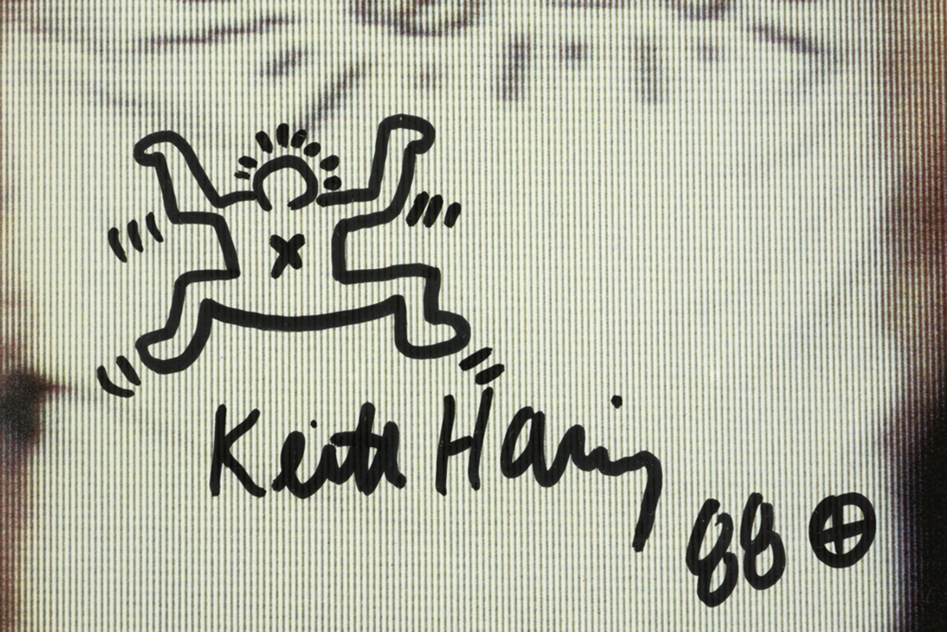 small Keith Haring drawing on a copy of the book "Art in transit : subway drawings" - signed and - Image 2 of 3