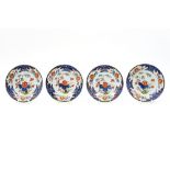 series of four 18th Cent. Chinese plates in porcelain with a polychrome lotusflowers decor ||