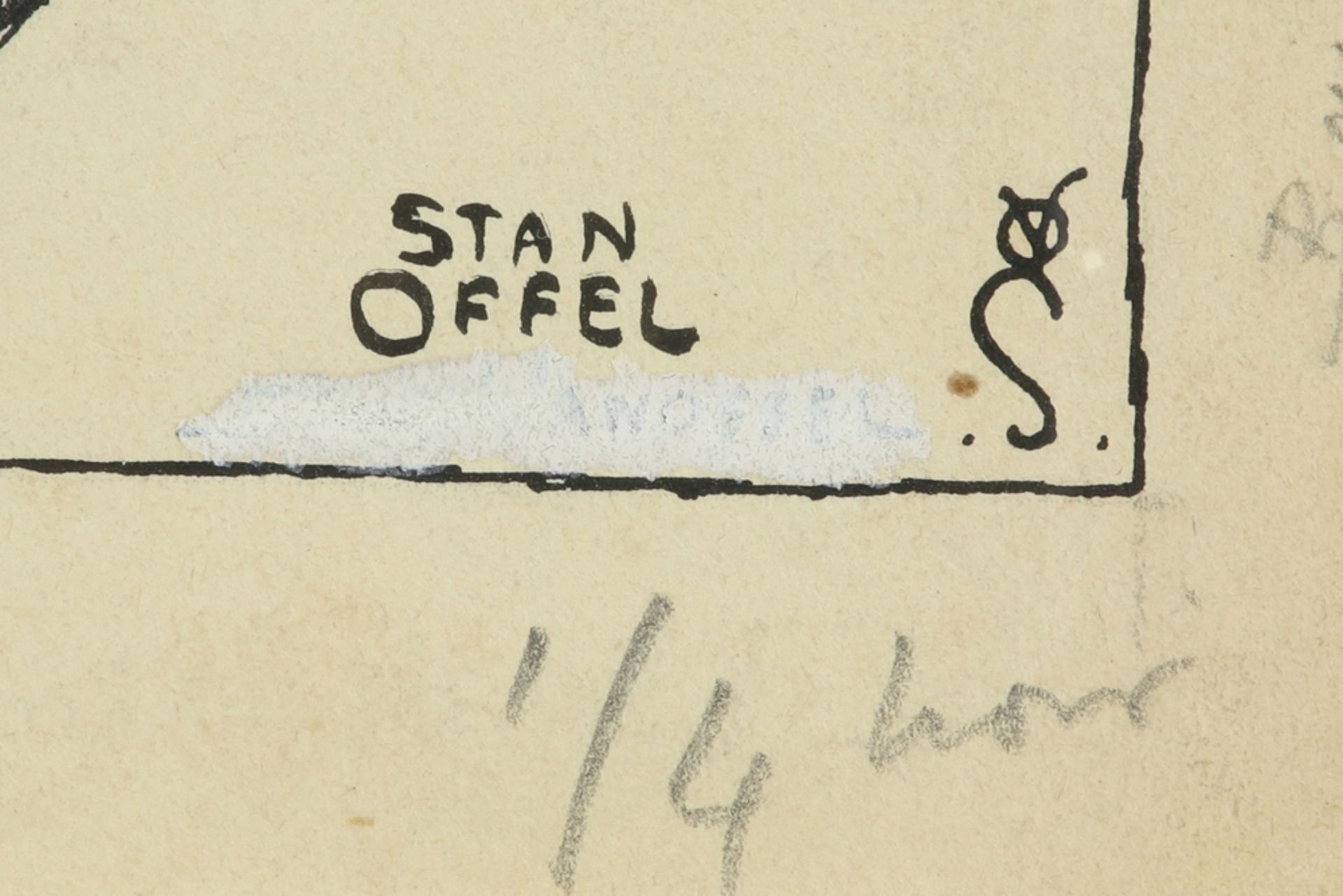 20th Cent. Belgian lithograph - plate signed Stan Van Offel || VAN OFFEL STAN (1885 - 1924) litho n° - Bild 2 aus 3