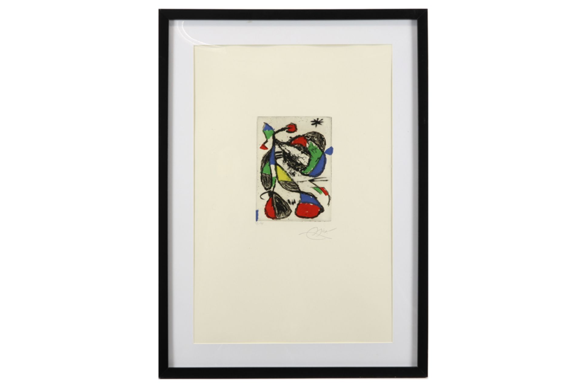 Joan Miro signed triptych "Barb I , II and III " engravings with carburundum in colors (on Emery - Image 3 of 11