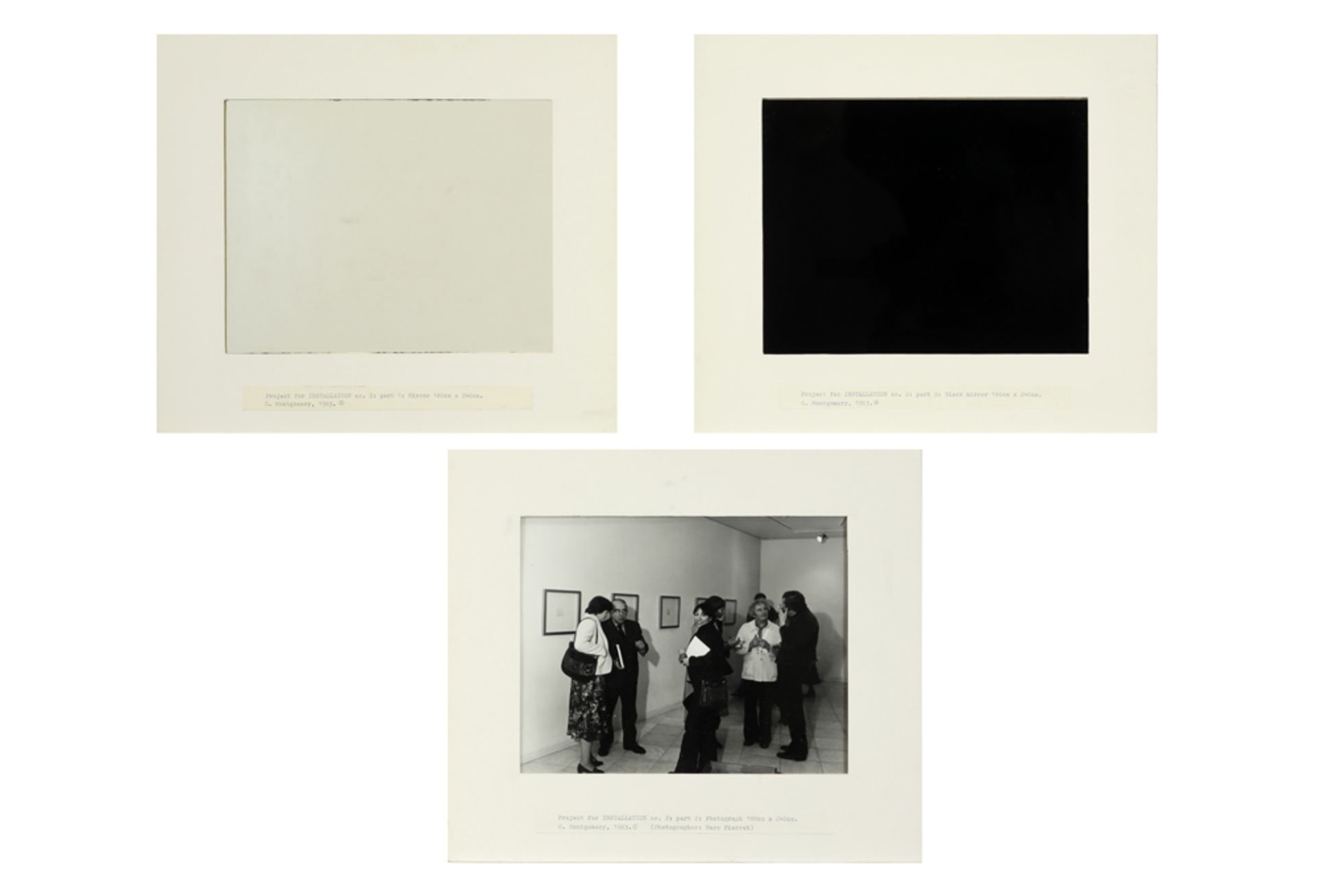 three photos of the "Project for Installation n° 2" dd 1983 by Carole Montgomery || MONTGOMERY