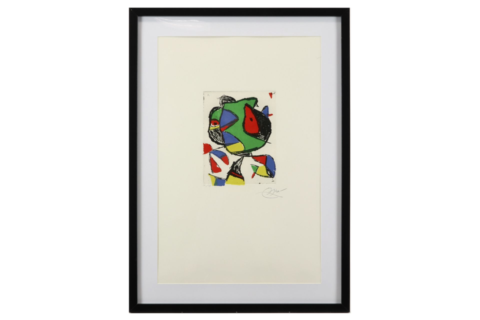 Joan Miro signed triptych "Barb I , II and III " engravings with carburundum in colors (on Emery - Image 2 of 11