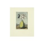 René Magritte color etching with a typical composition with namestamp and drystamp "Gravure