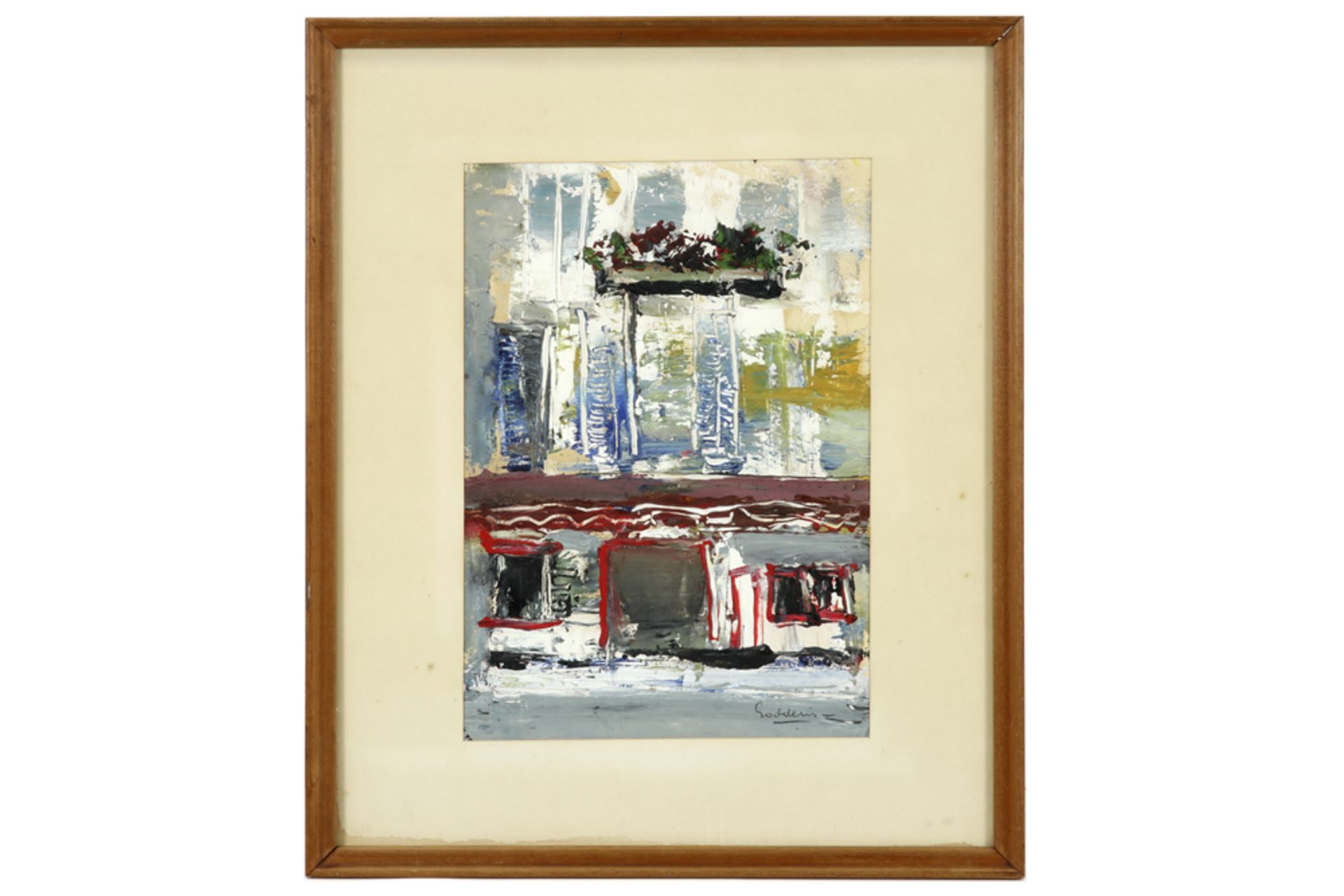 20th Cent. Belgian oil on paper - signed Jack Godderis || GODDERIS JACK (1916 - 1971) - Image 3 of 3