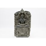 11th/12th Cent. Indian Jain sculpture/stele in black marble depicting one of the 24 Thirtankaras (