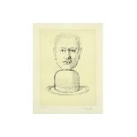 René Magritte etching - with namestamp and drystamp "Gravure Originale - Atelier René Magritte" ||