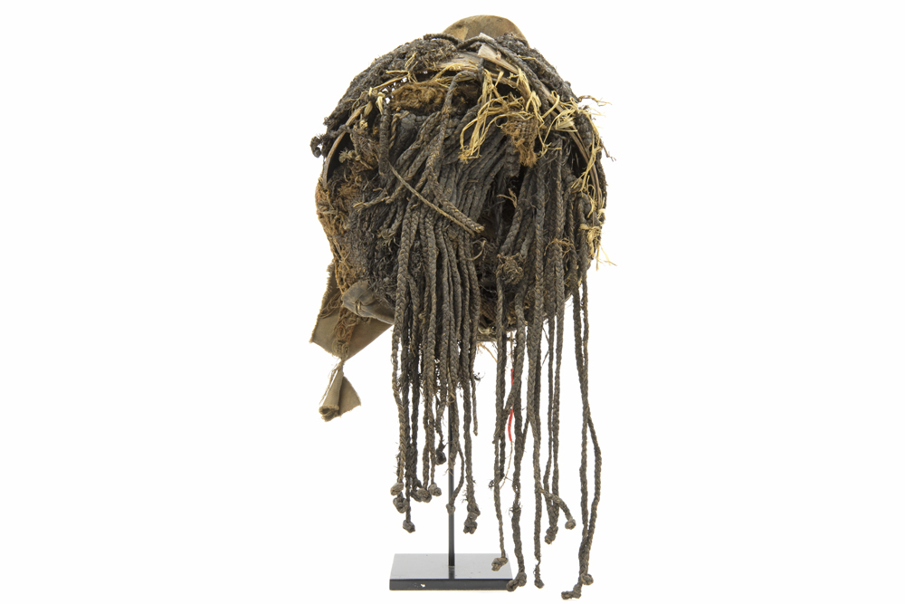 good old Congolese "Pende" forehead mask with headdress in wood and vegetal fibres with - Image 4 of 4