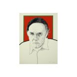 Roger Raveel signed screenprint in colors with a self portrait from 1972 || RAVEEL ROGER (1921 -
