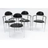 series of four black "Marilyn Stiletto" dining chairs by Arbben dd 1980 || ARBBEN - ITALY serie