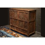 antique Tibetan cabinet from Lhundrub to store scriptures - with four doors with original gesso-