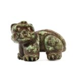 Precolumbian turquoise "Standing Jaguar" sculpture to be dated between 1000 and 700BC with